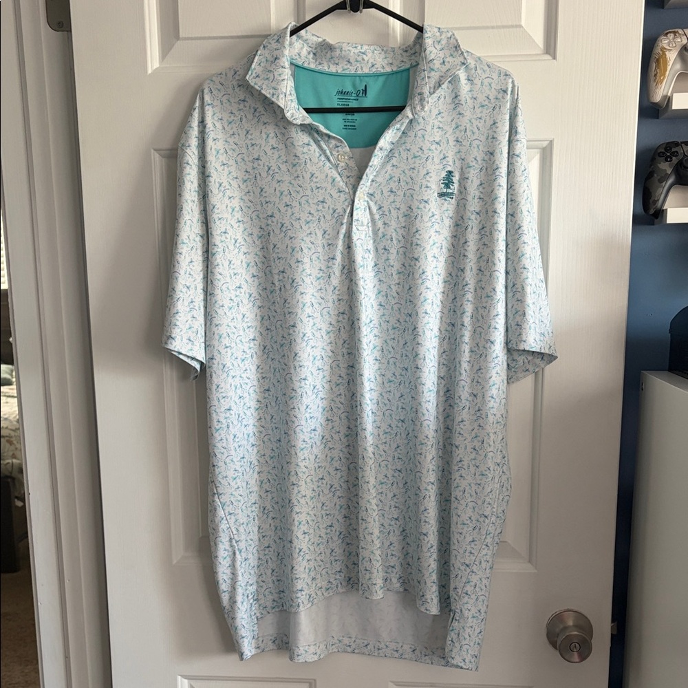 Johnnie-O Sand Bagger Printed Performance Golf Polo Size XL
